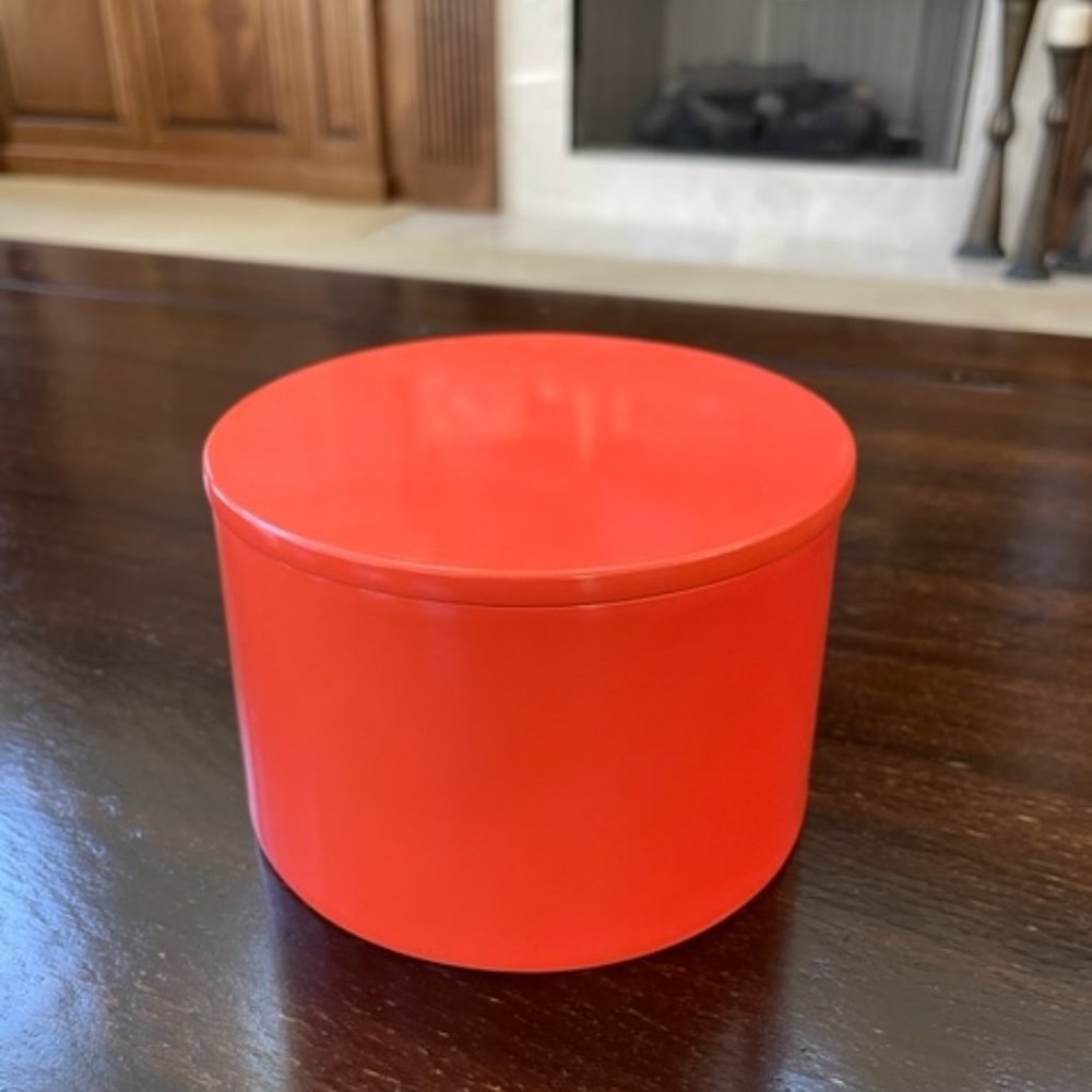 Small Round Orange Laquered Box